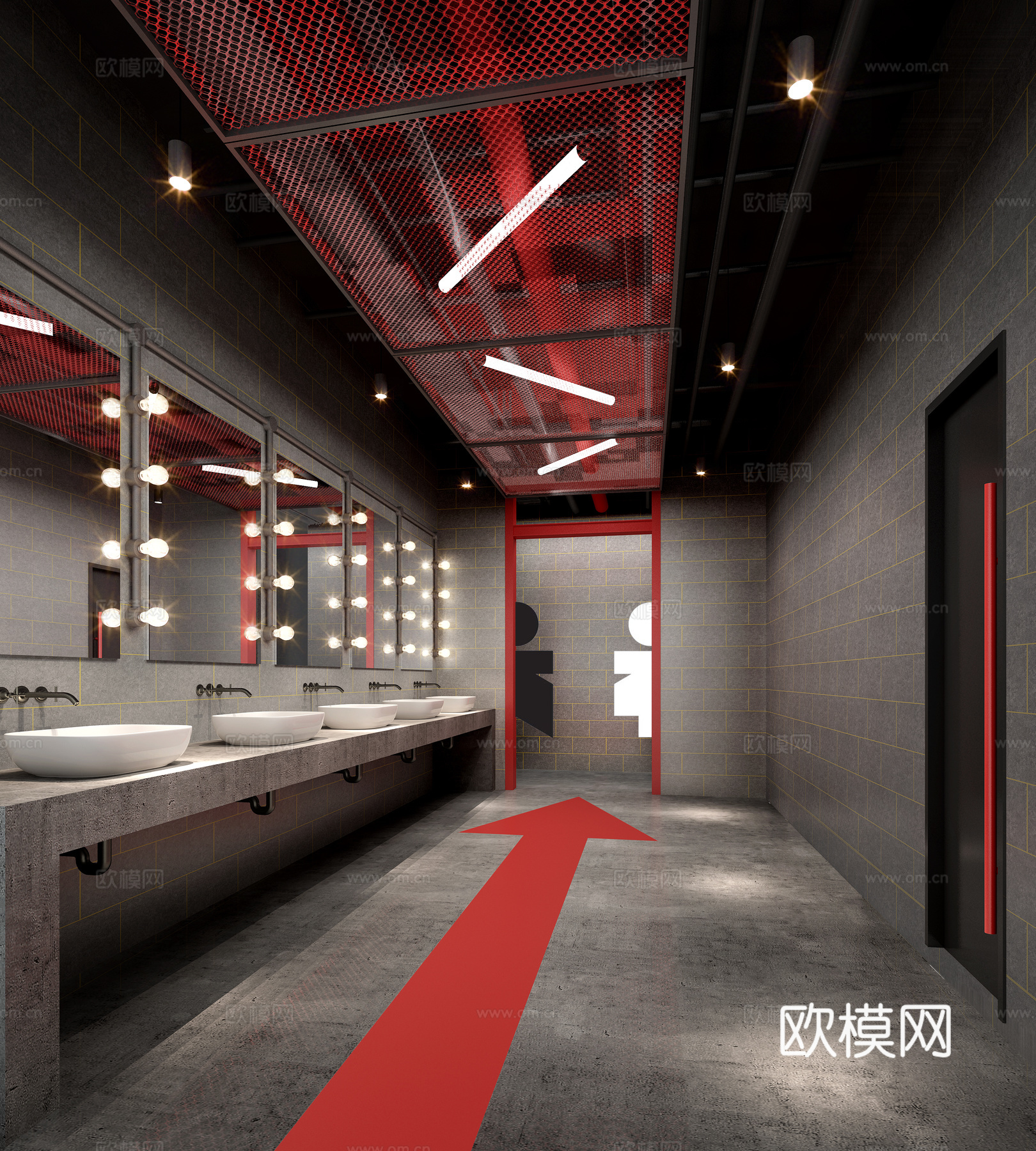 工业风 卫生间 洗手台3d模型