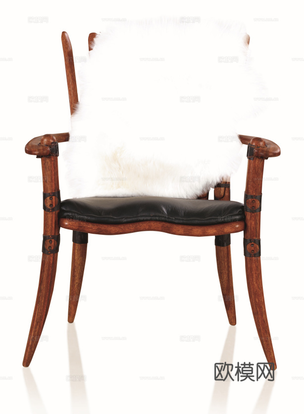 PACIFIC GREEN 中古风餐椅3d模型下载（渲染图2）