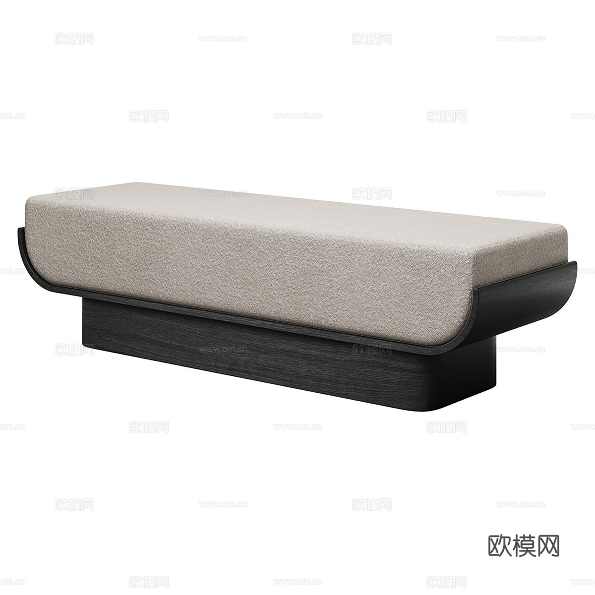 新中式布艺长凳 条凳 床尾凳3d模型