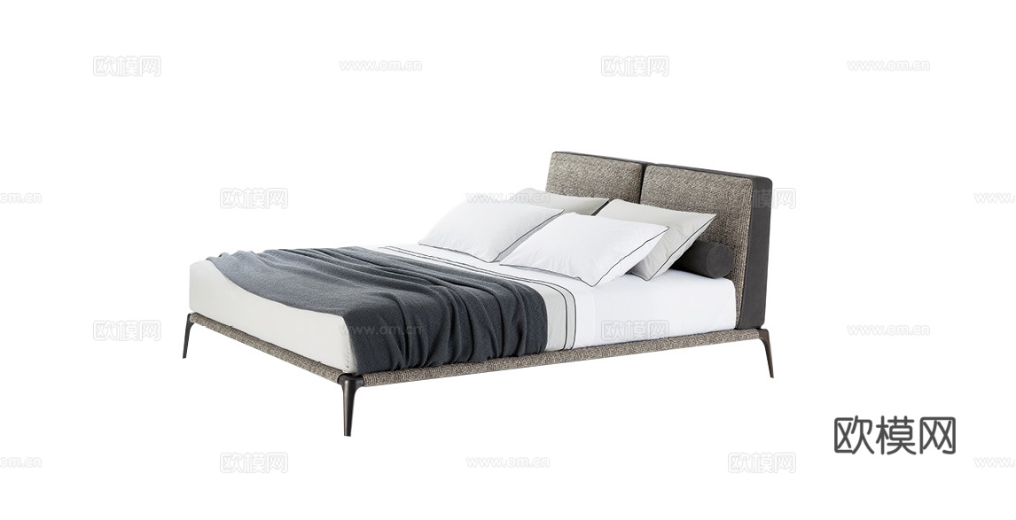 Poliform 双人床3d模型下载