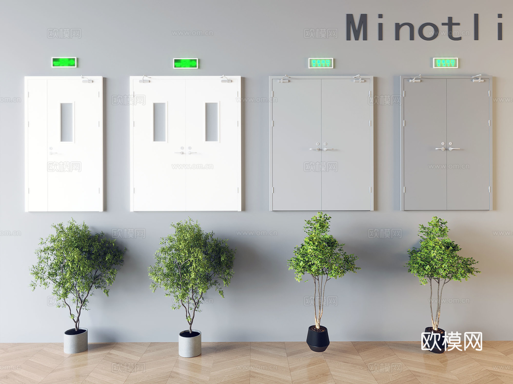 消防门组合3d模型