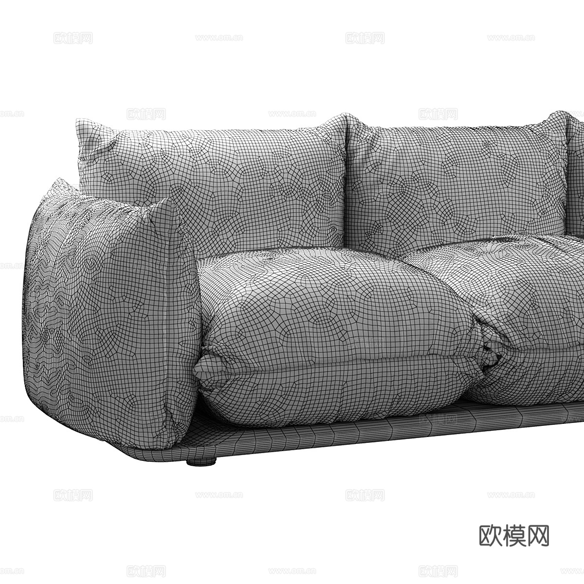 现代意式布艺休闲沙发3d模型
