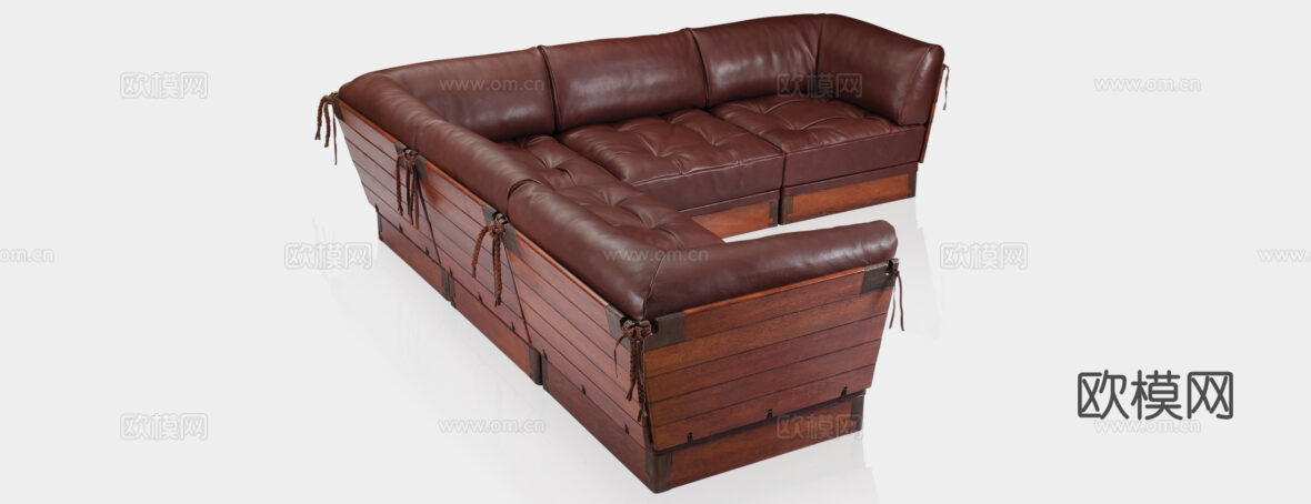 PACIFIC GREEN 中古风多人沙发3d模型下载（渲染图3）