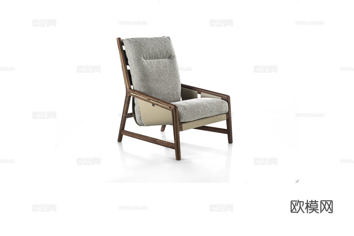 porada 意式扶手椅3d模型下载（渲染图1）