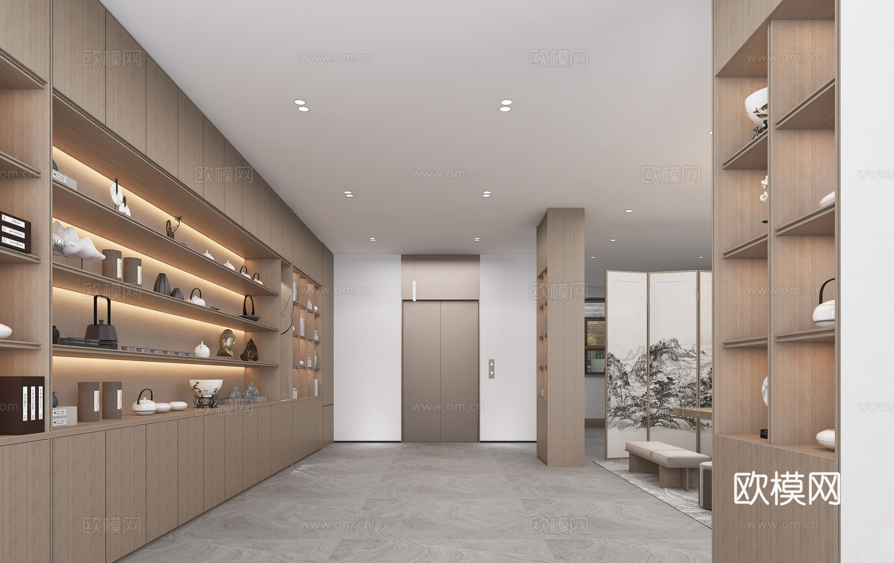 聊城酒店茶室大堂3d模型