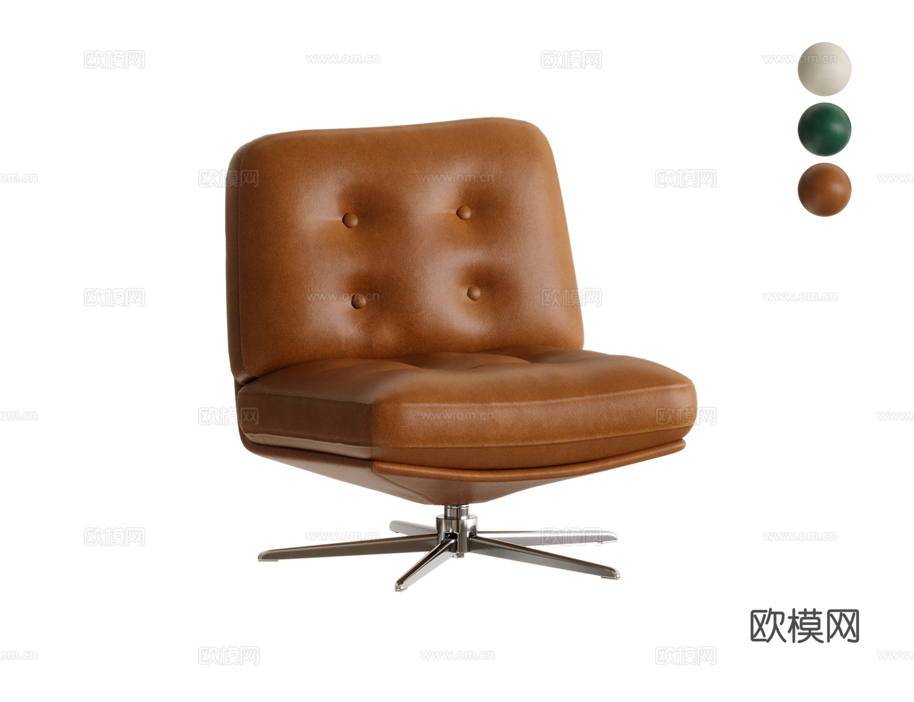 复古皮革椅3d模型下载