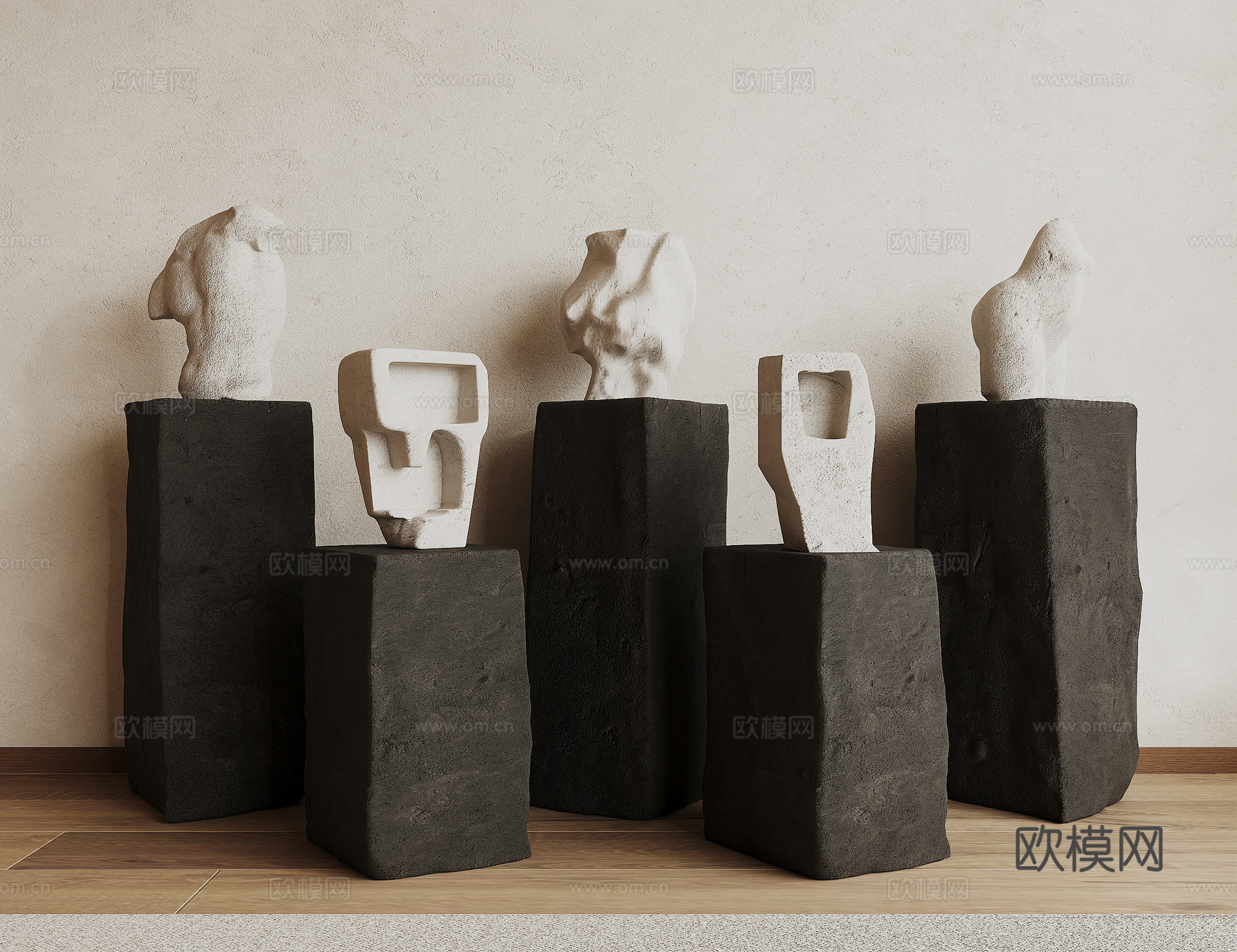 侘寂雕塑3d模型下载