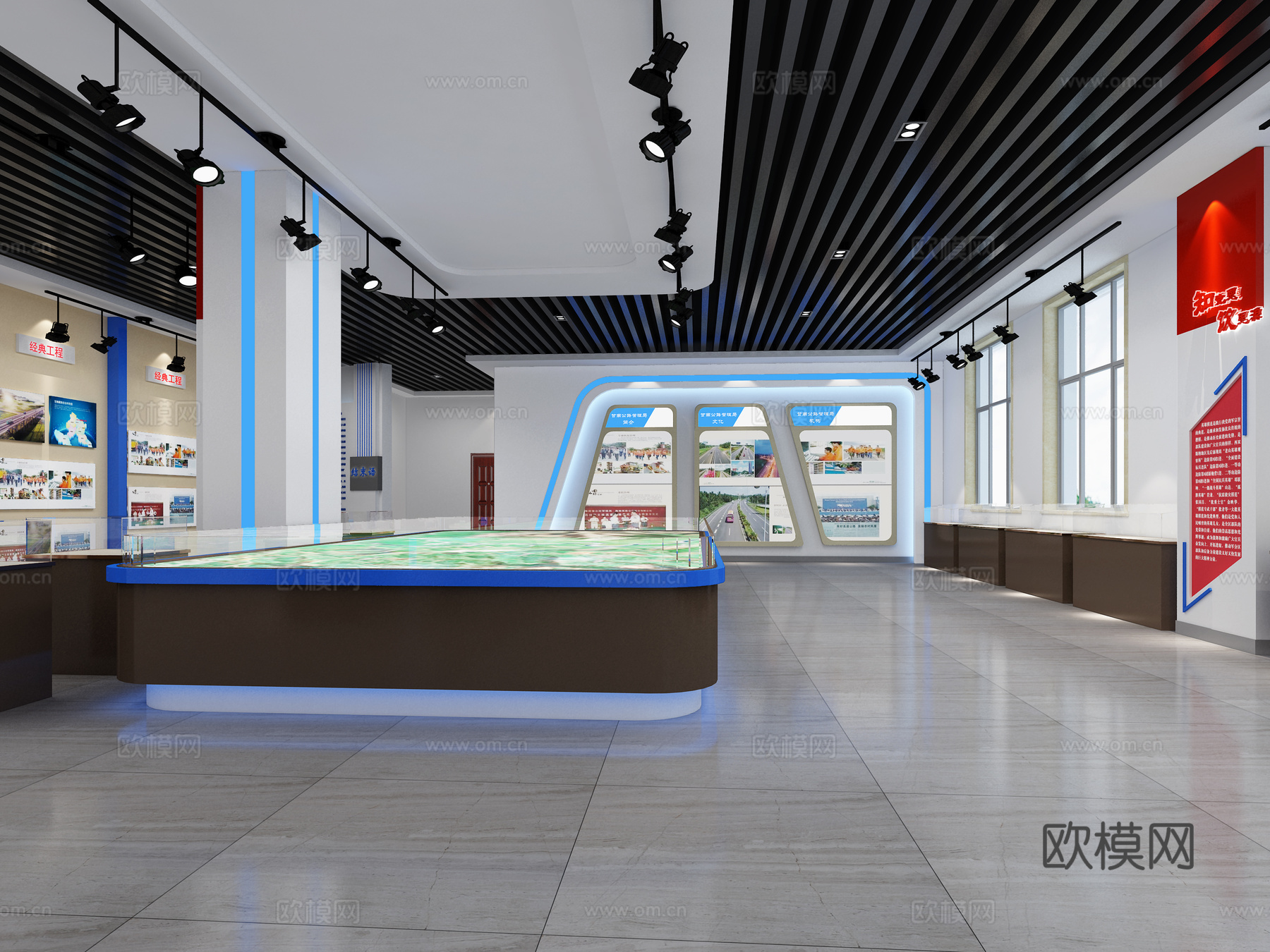现代路政展厅 科技展厅3d模型