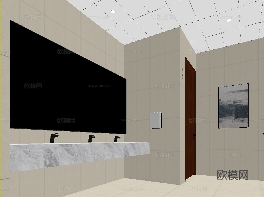 现代公共卫生间3d模型