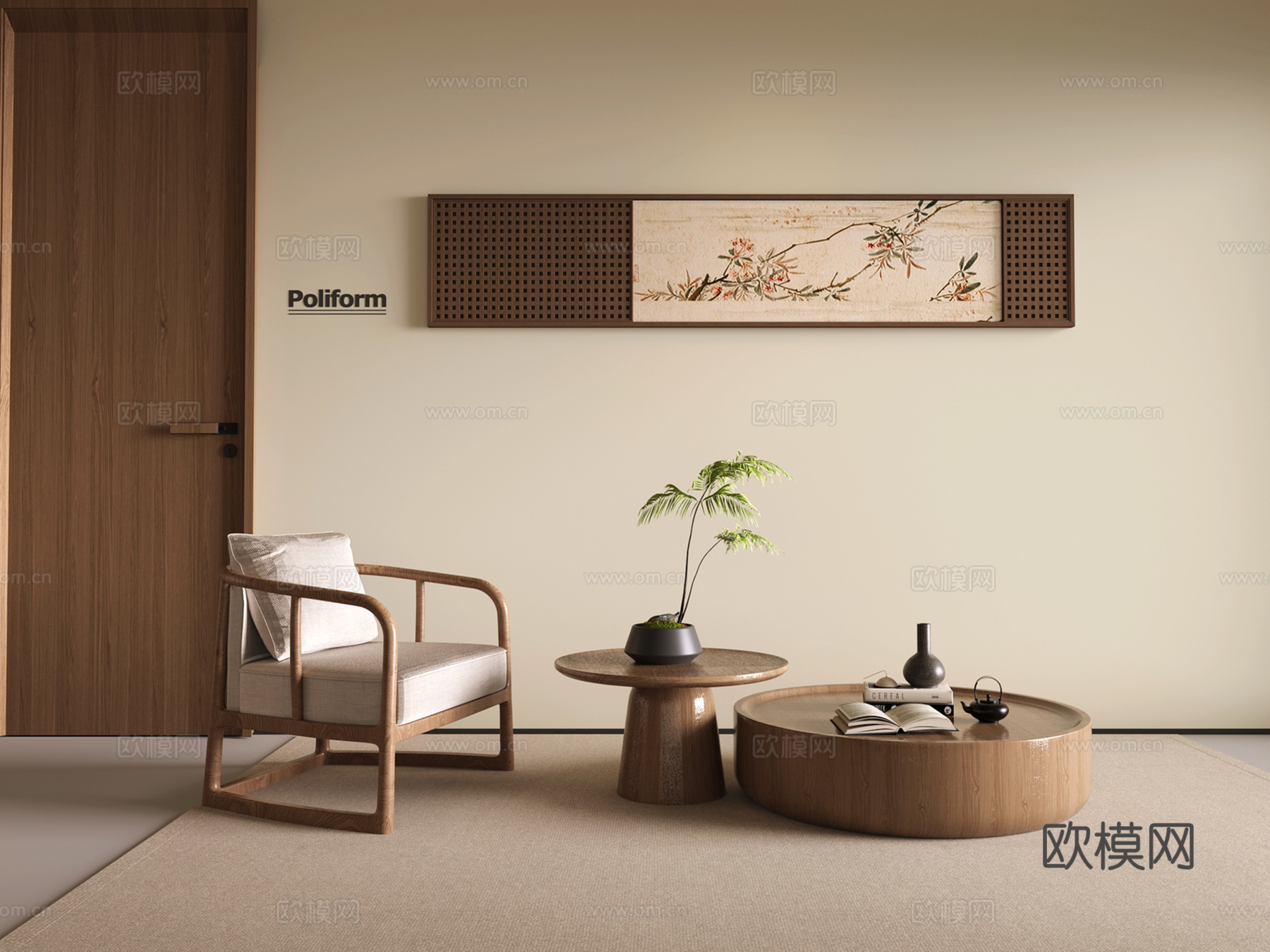 中古躺椅 宋式休闲椅 实木椅 装饰画 边几角几 圆几su模型