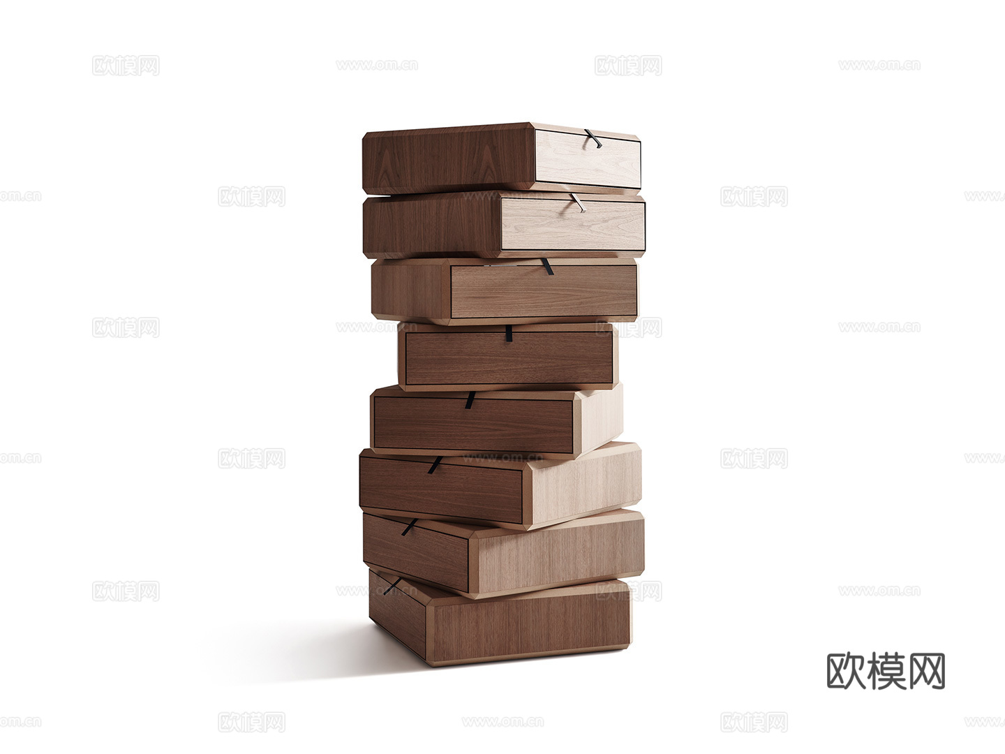 Molteni&C 意式造型斗柜3d模型下载（渲染图1）