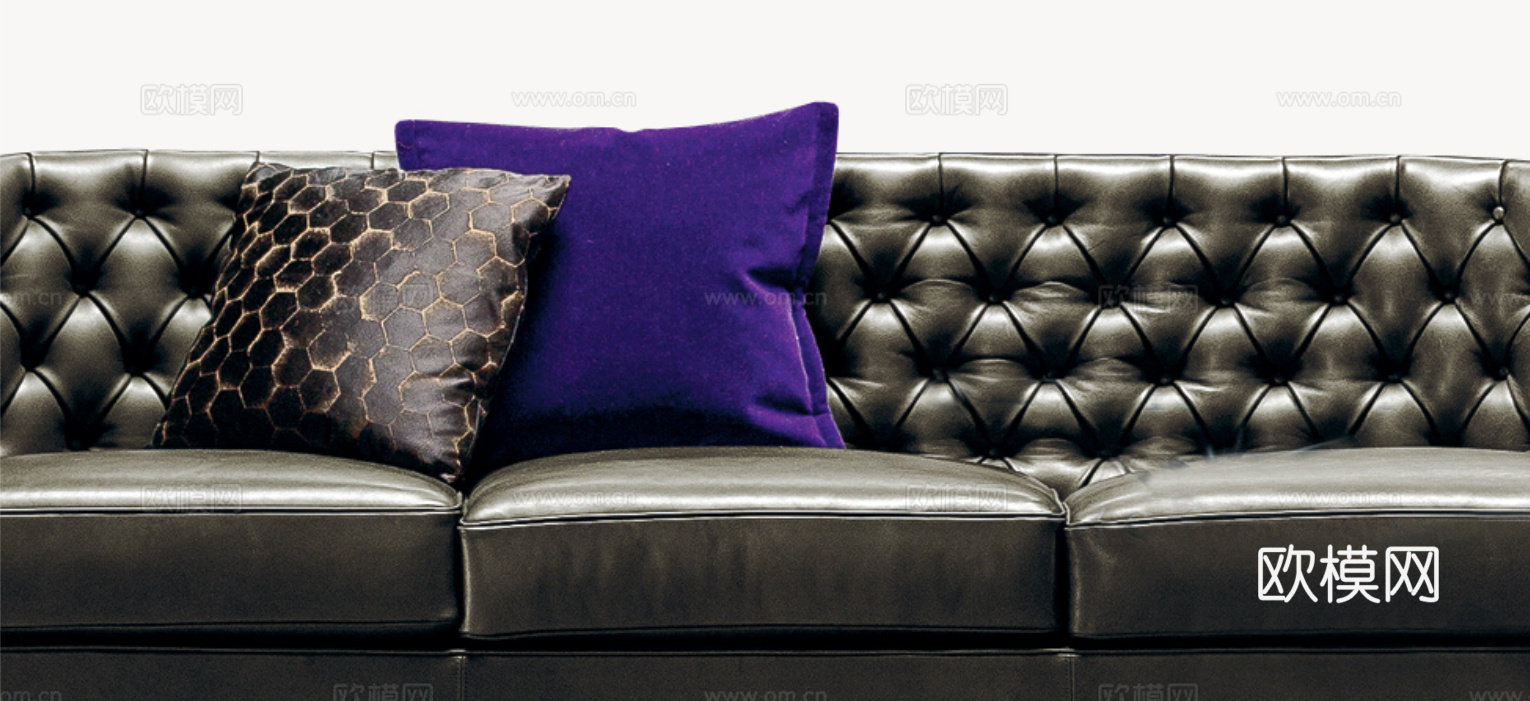 MOROSO 美式三人沙发3d模型下载（渲染图2）