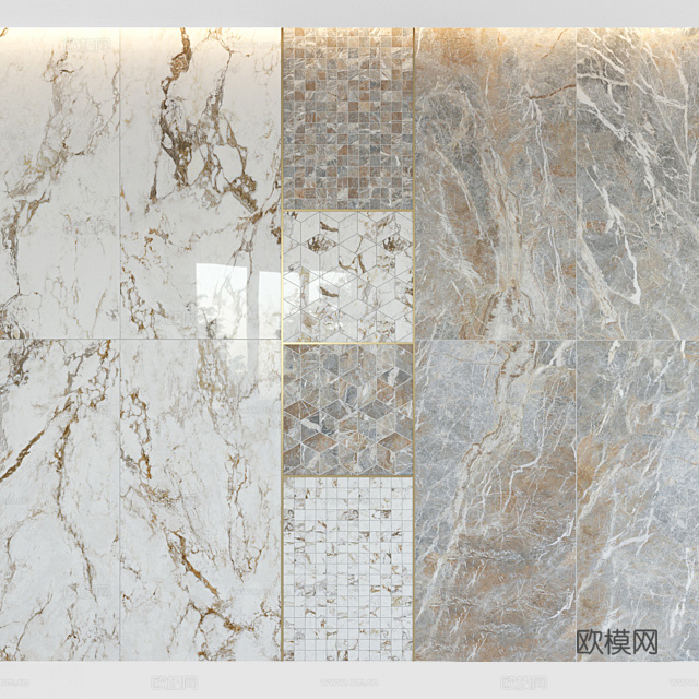 现代大理石瓷砖 瓷砖 岩板 奢石3d模型