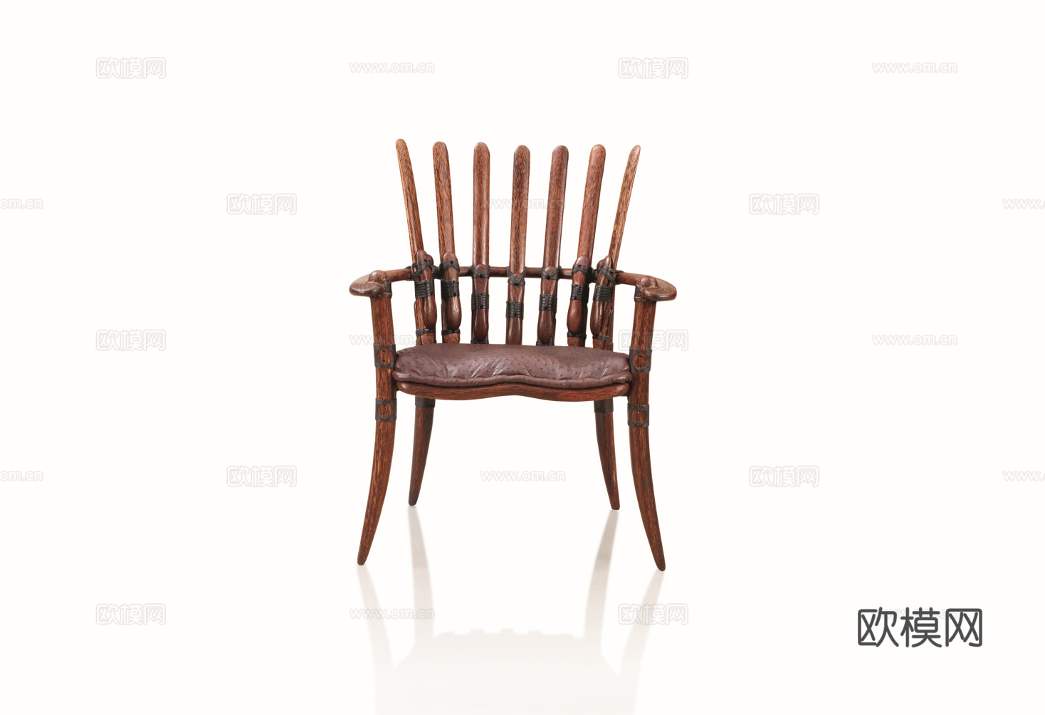 PACIFIC GREEN 中古风餐椅3d模型下载（渲染图1）