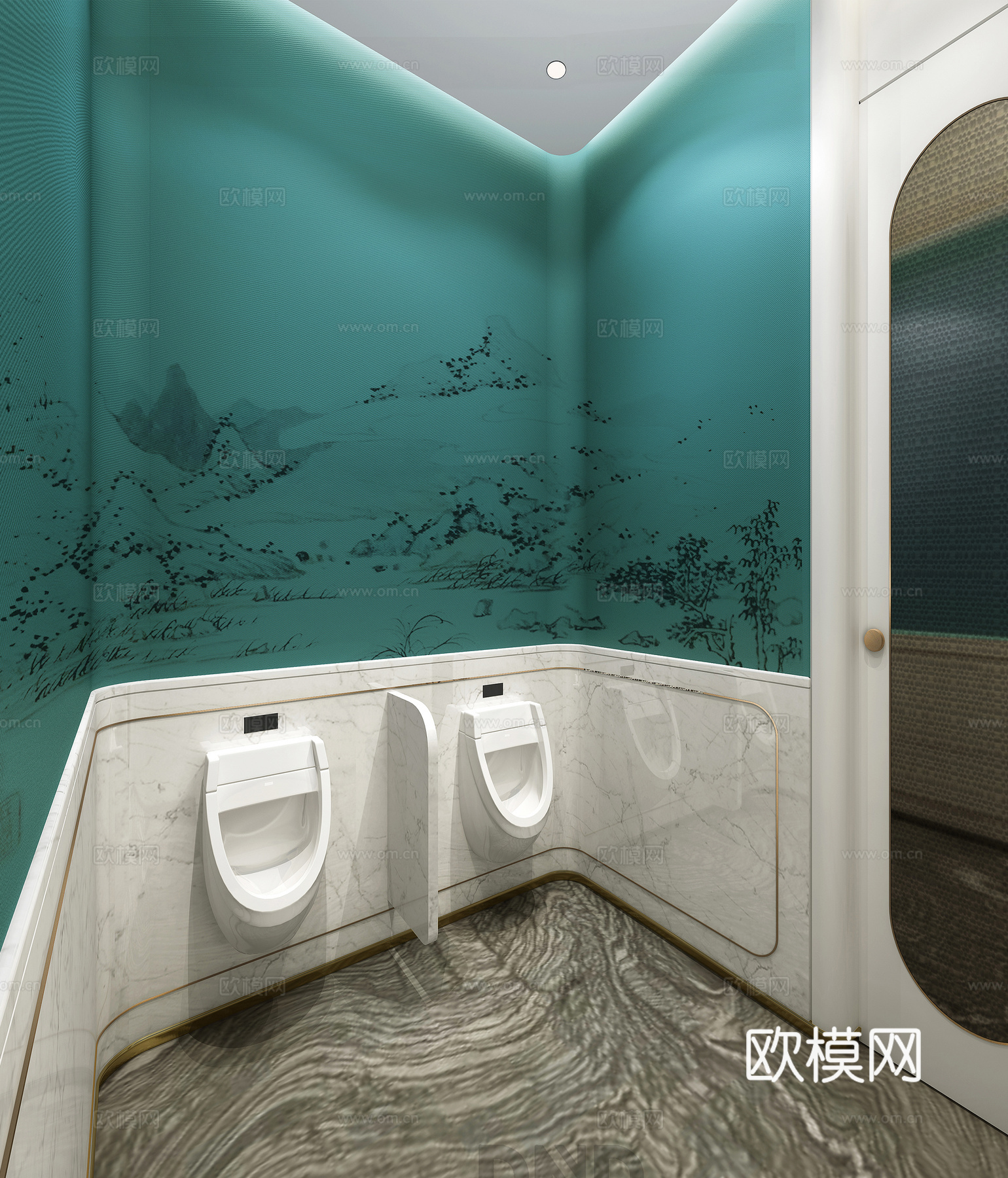 新中式卫生间 售楼处卫生间 工装卫生间3d模型