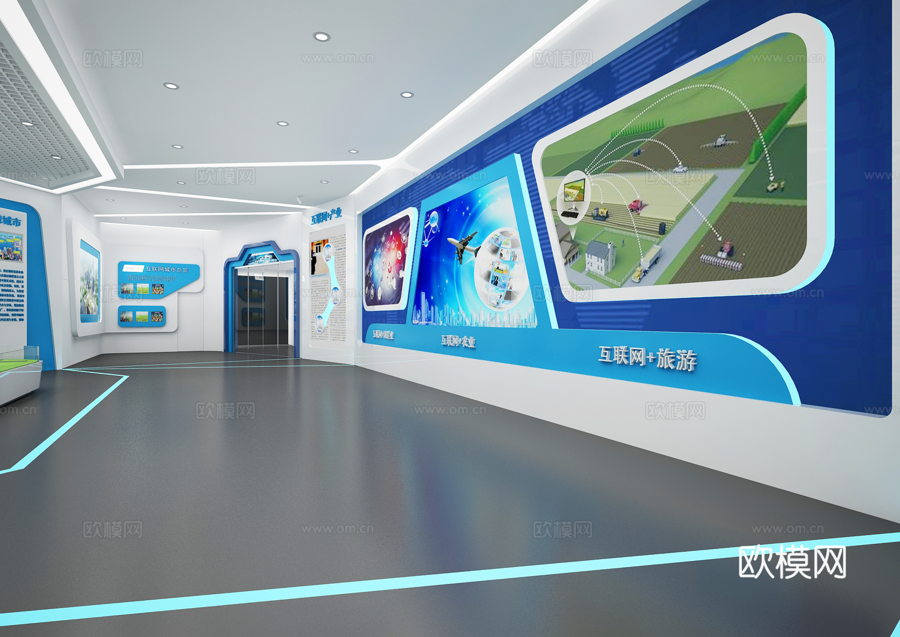 现代科技展厅 显示屏3d模型