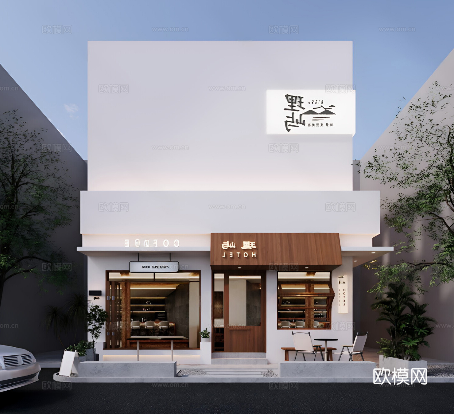 现代极简民宿 民宿头 民宿建筑外观3d模型