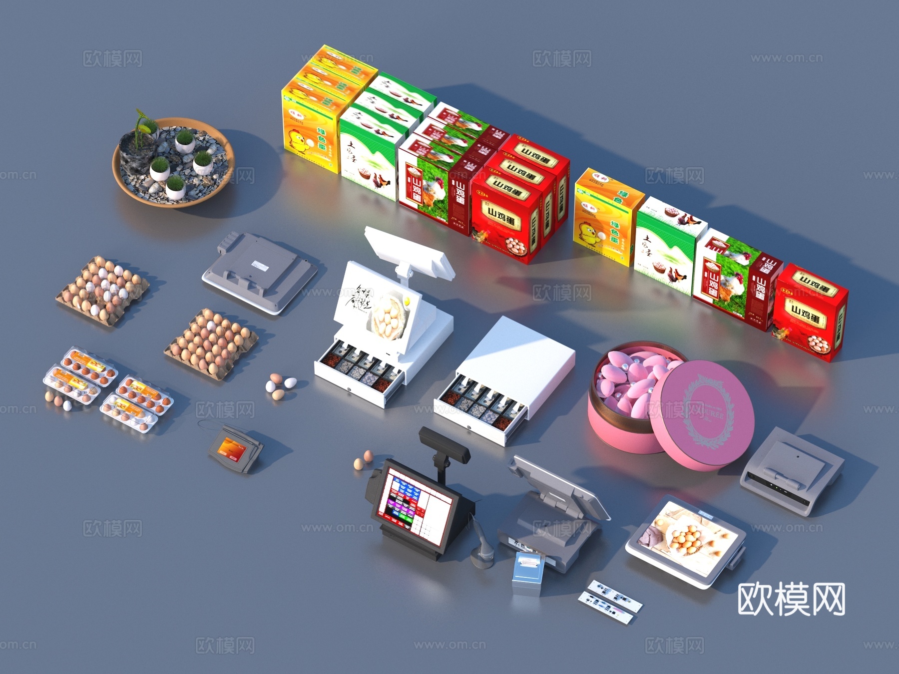 蛋 鸡蛋货架 展示柜  食品 鸡蛋托盘3d模型