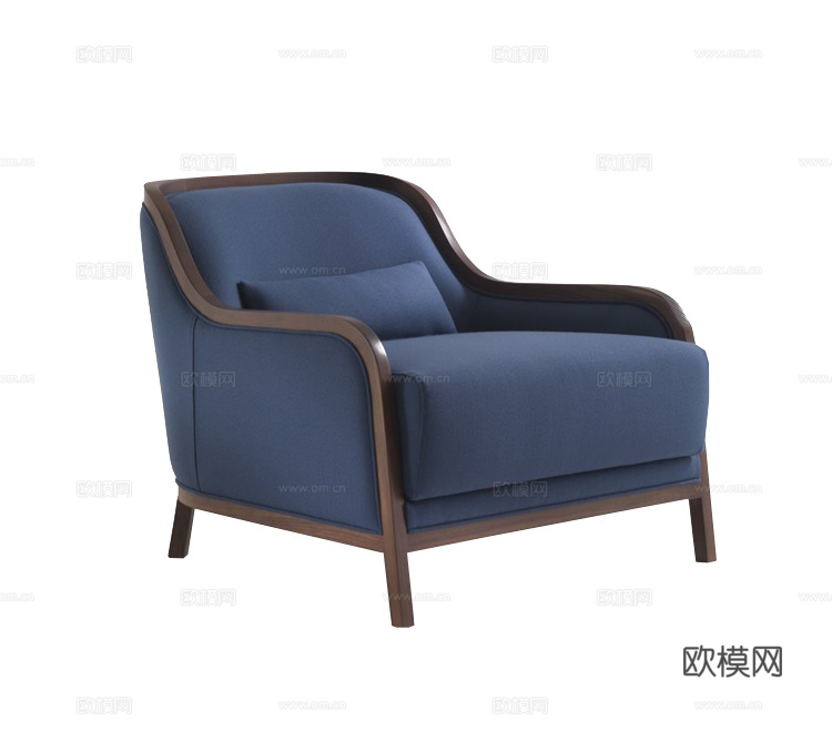 porada 中古风单人沙发3d模型下载（渲染图2）