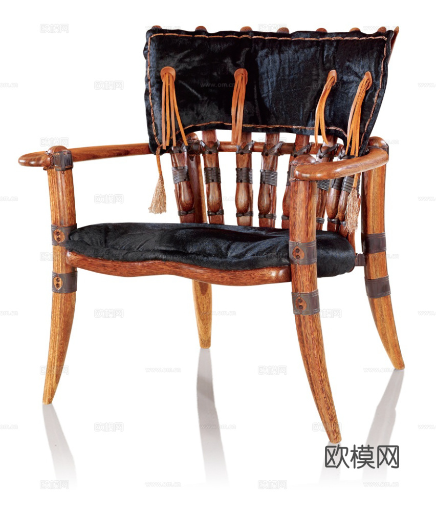 PACIFIC GREEN 中古风扶手椅3d模型下载（渲染图3）