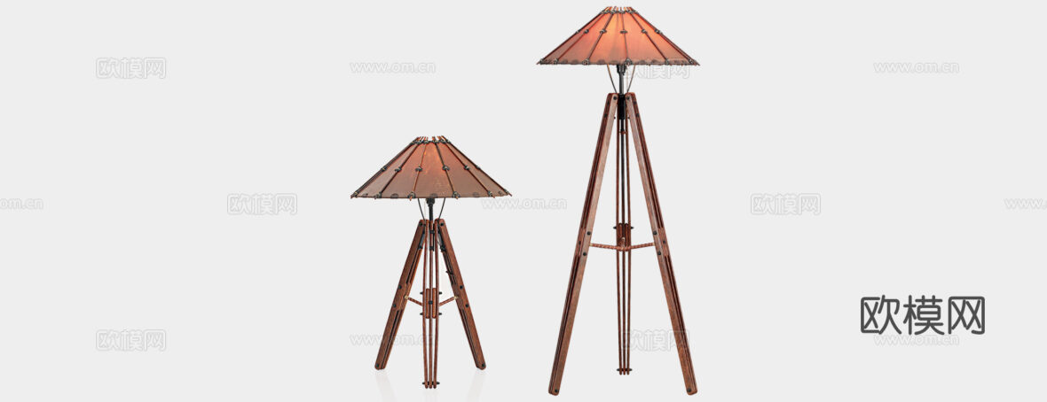 PACIFIC GREEN 中古风落地灯3d模型下载（渲染图2）