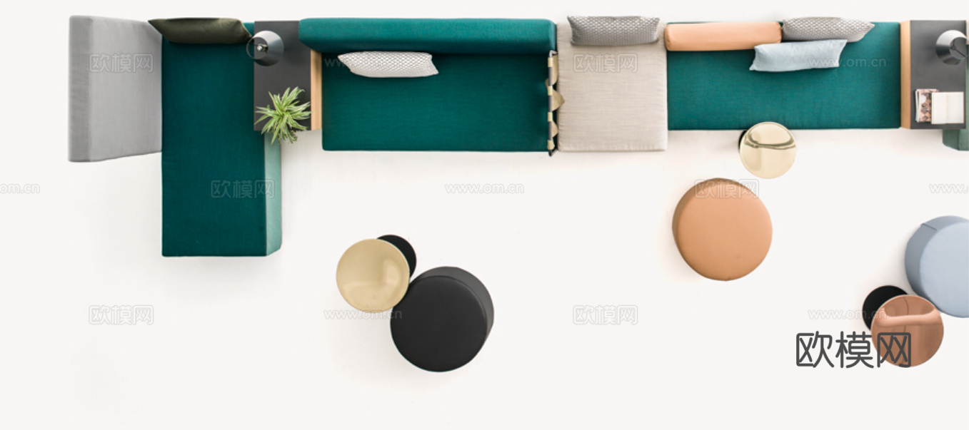 MOROSO 多人沙发3d模型下载（渲染图2）