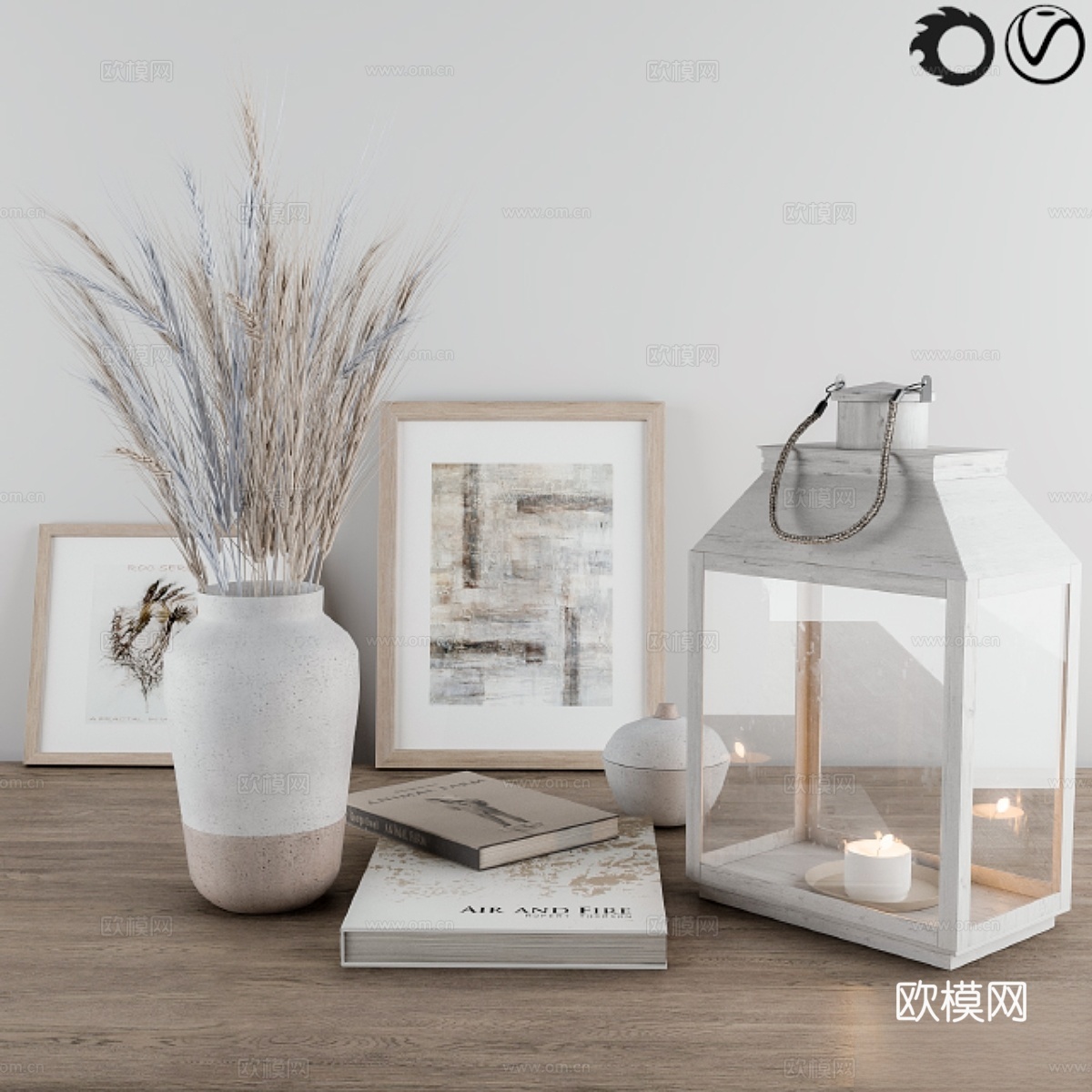 装饰套装 蓝麦与灯笼3d模型