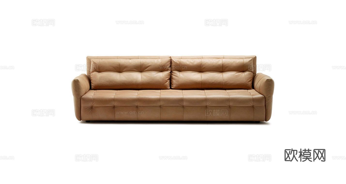 Poltrona Frau 简欧双人沙发3d模型下载（渲染图2）