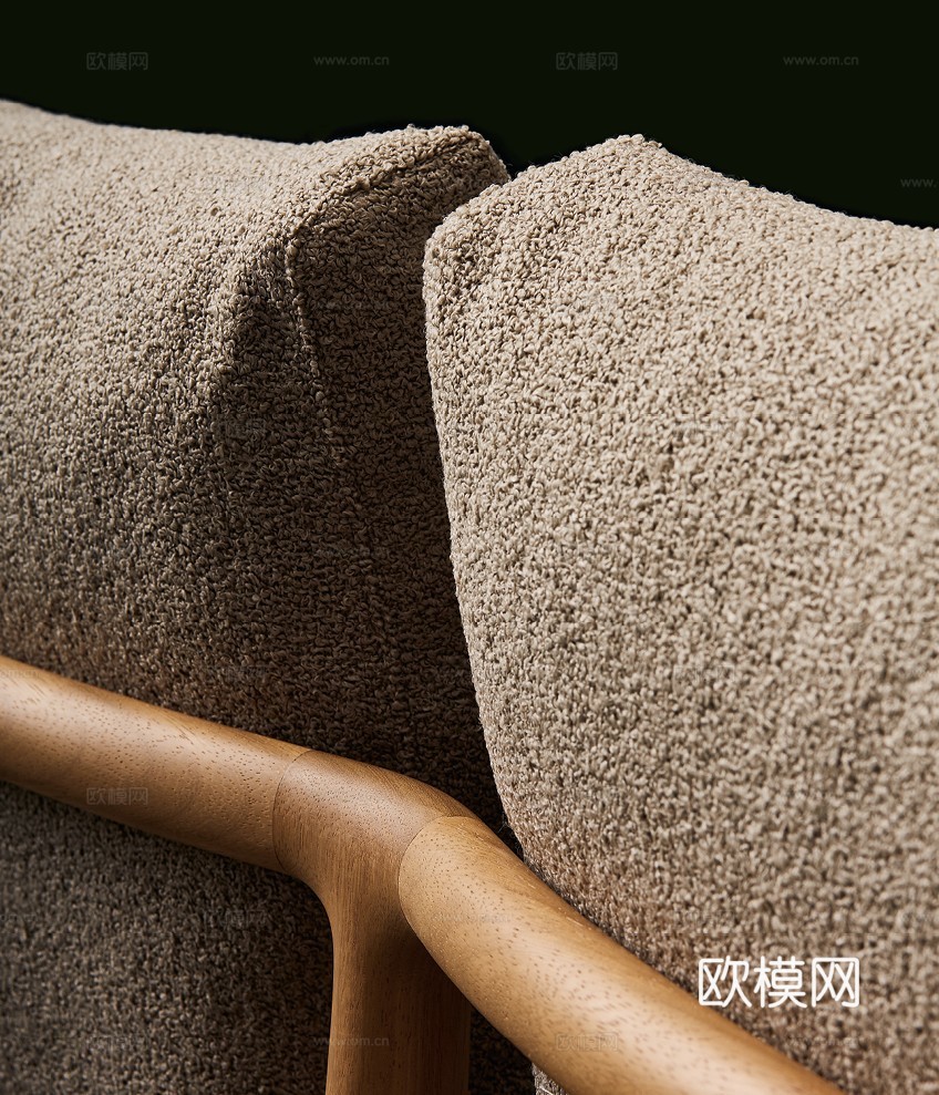 Poliform 原木双人沙发3d模型下载（渲染图2）