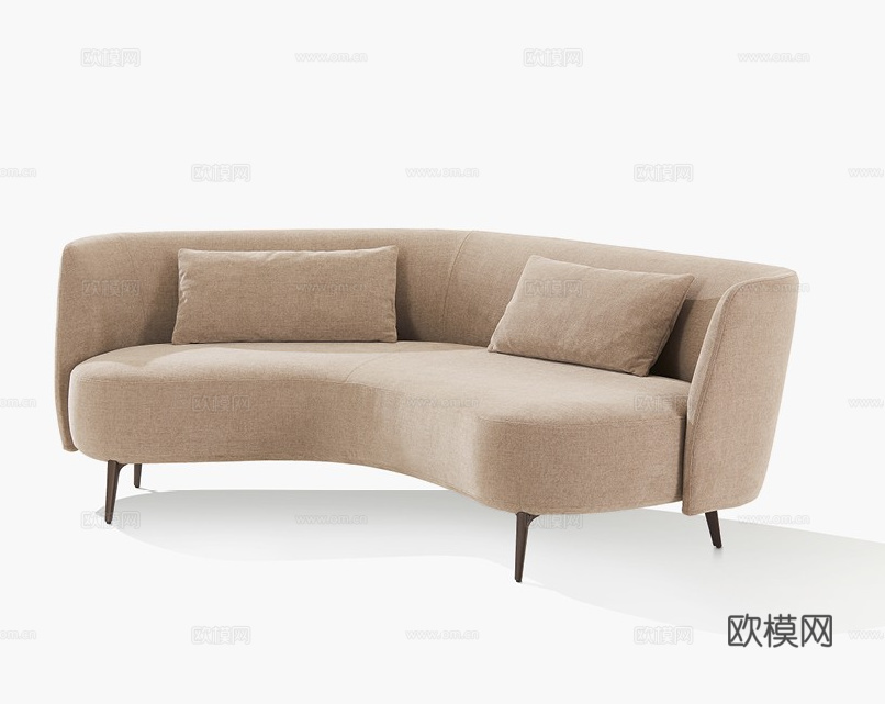 Poliform 弧形沙发3d模型下载（渲染图1）