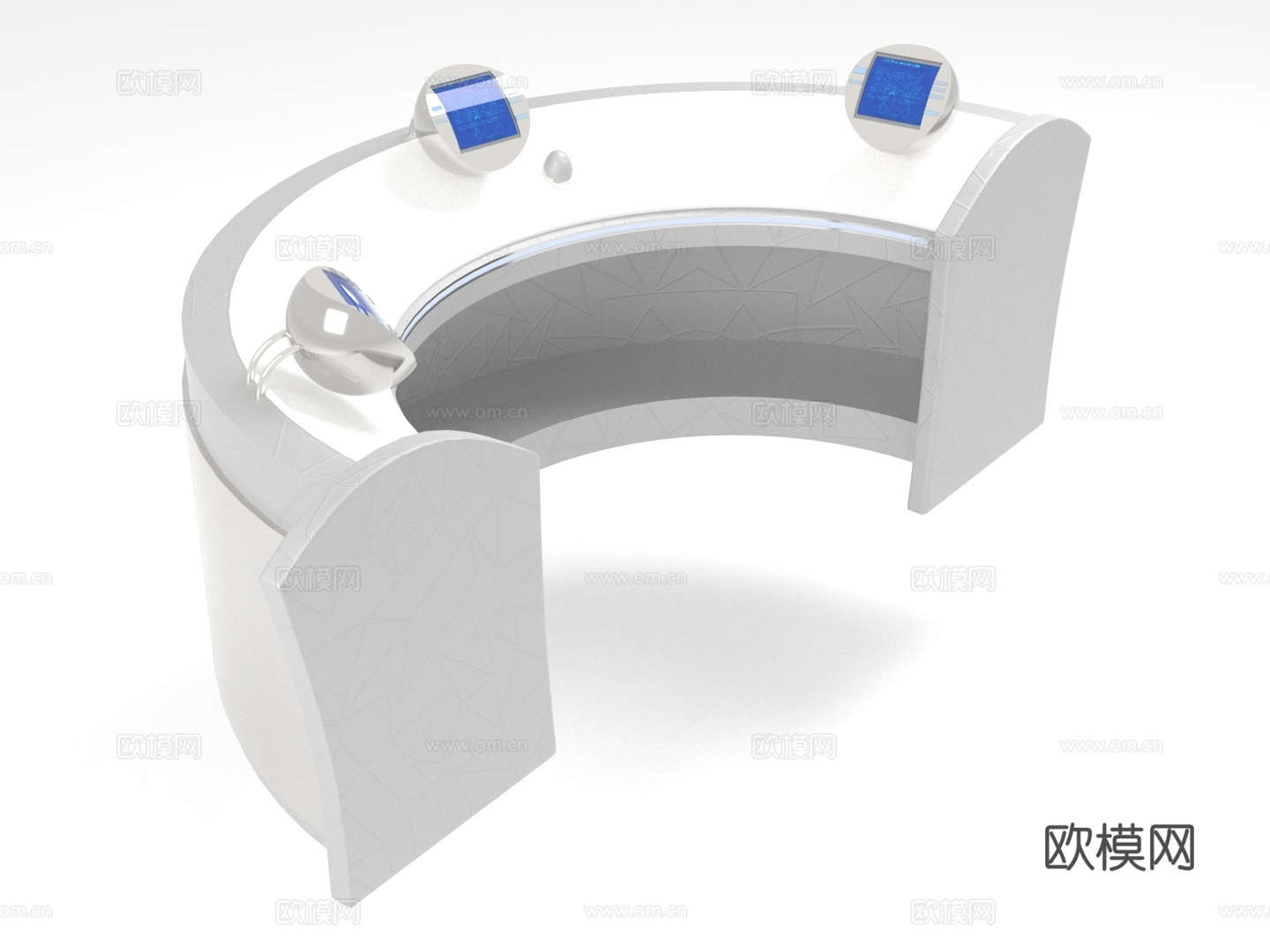 桌子 办公桌 工作台 智能桌 弧形桌3d模型