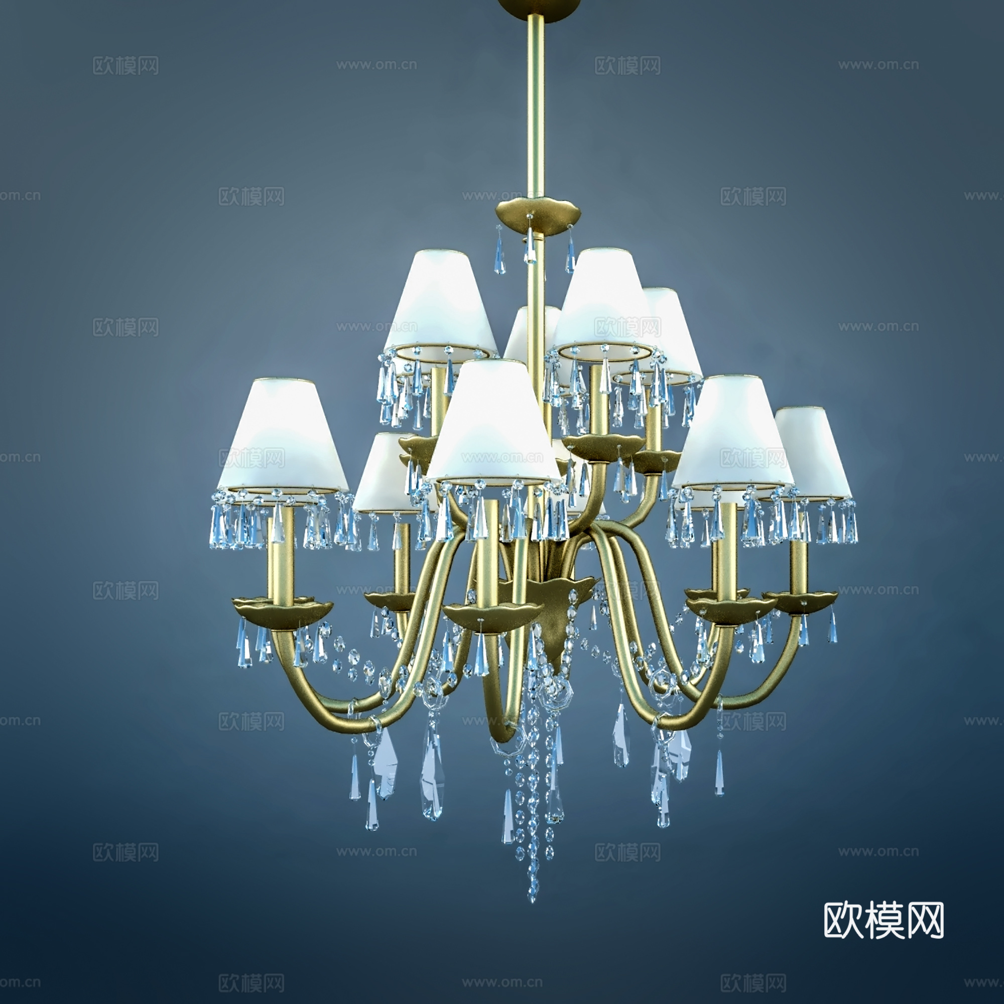 北欧吊灯 创意吊灯 水晶花型吊灯su模型