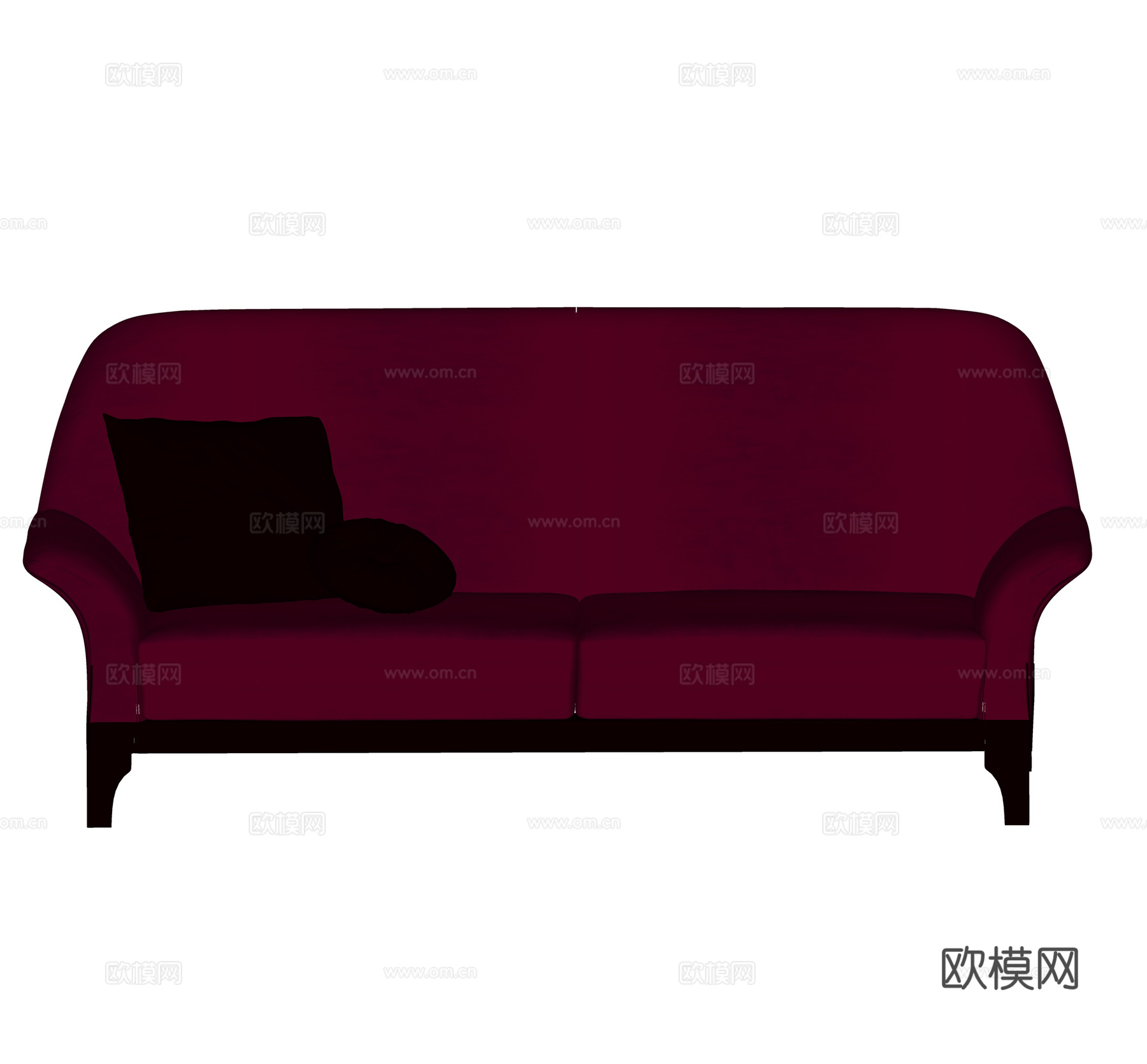 欧式双人沙发 布艺沙发  休闲沙发su模型
