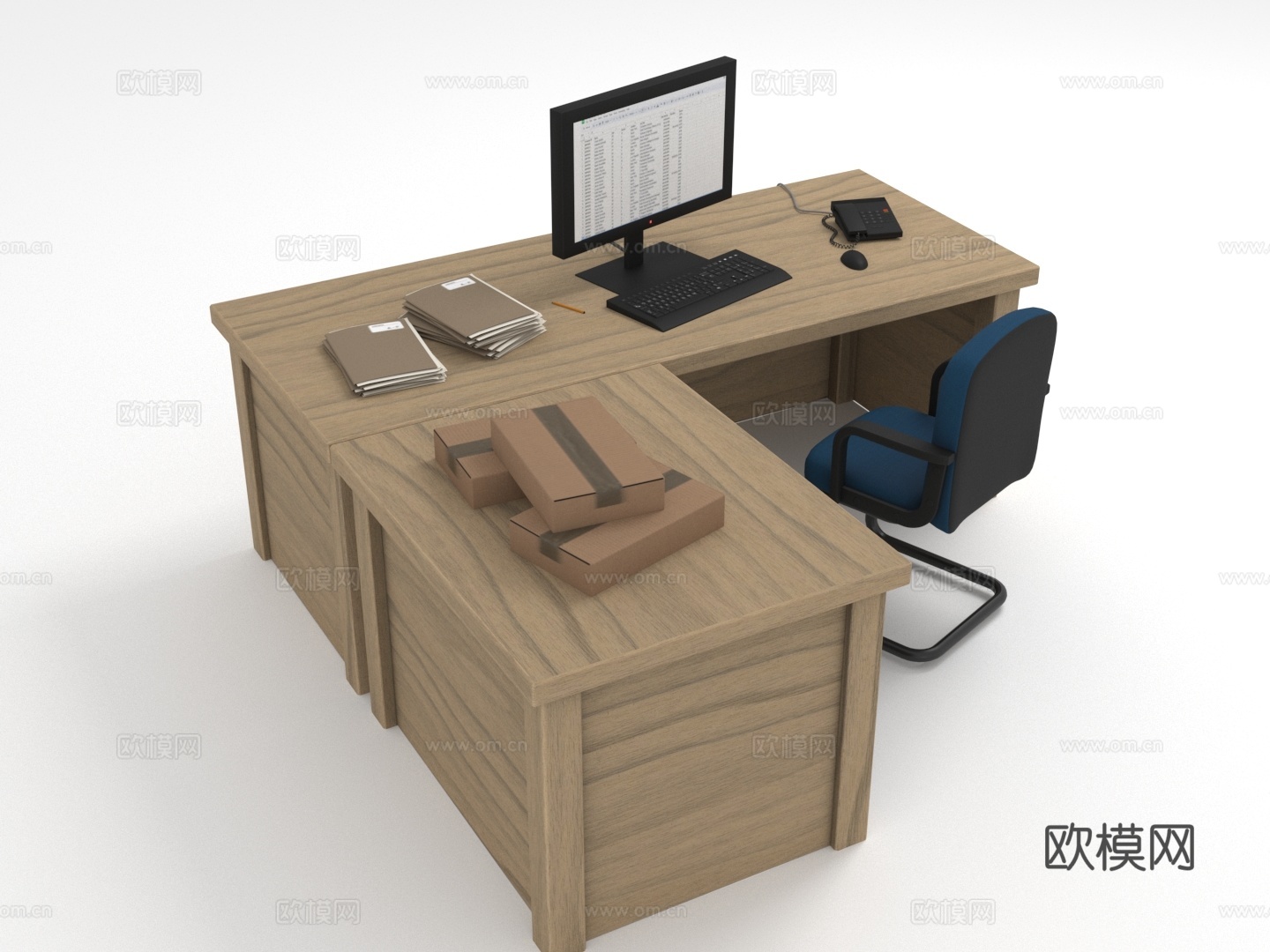 办公桌 书桌 工作台 电脑桌 经理桌3d模型