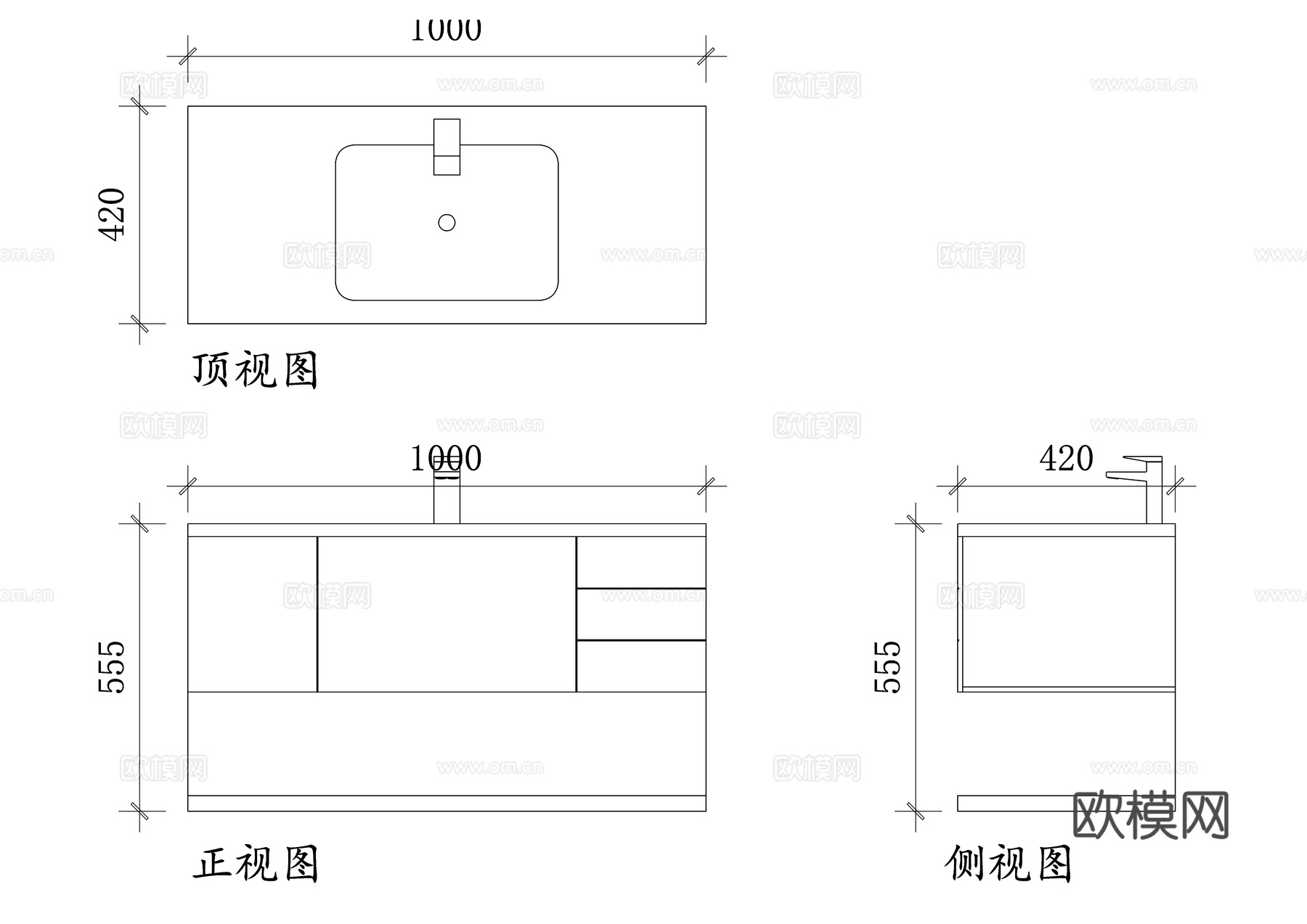 浴室柜 浴室洗手台 浴室洗漱柜 浴室面盆柜 浴室储物柜 浴室cad施工图