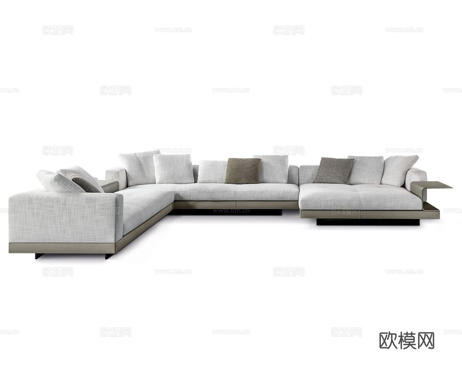 Minotti 意式转角沙发3d模型下载（渲染图1）