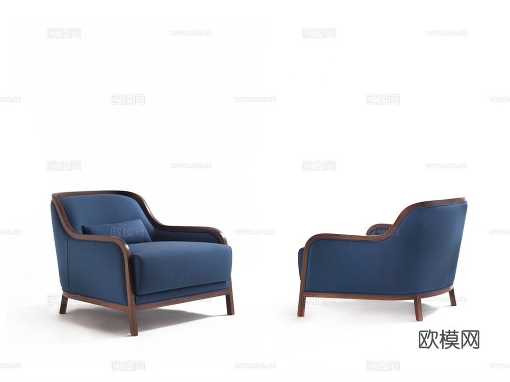 porada 中古风单人沙发3d模型下载（渲染图1）