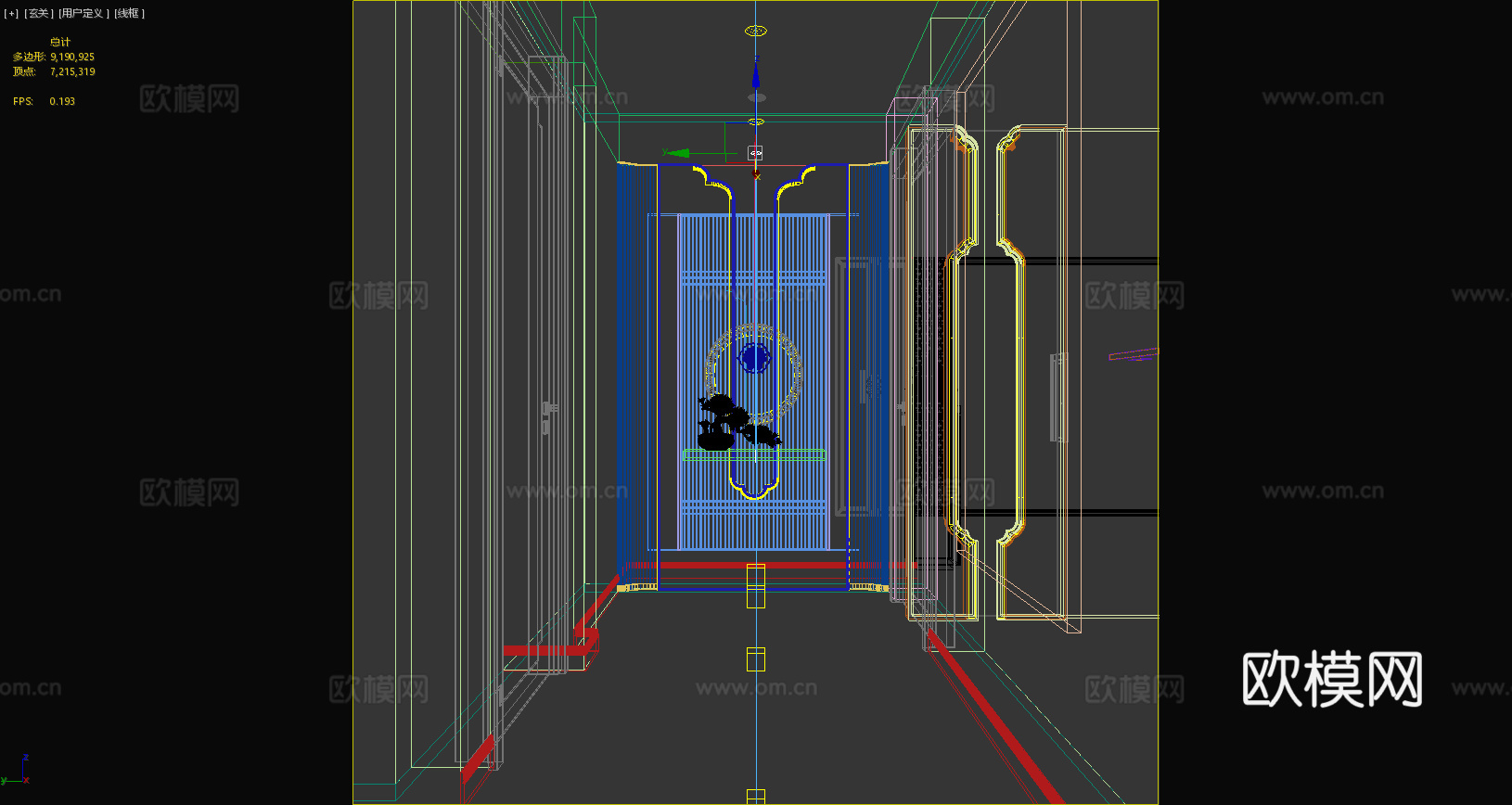 新中式玄关 新中式盆栽 新中式挂画 玄关 背景墙 走廊 过道3d模型