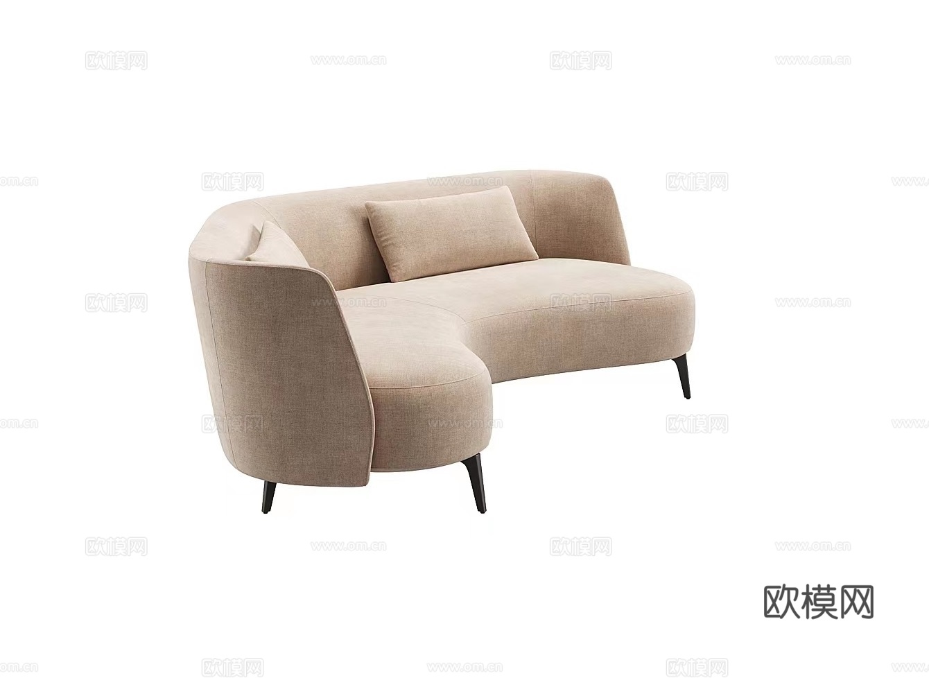 Poliform 弧形沙发3d模型下载（渲染图2）