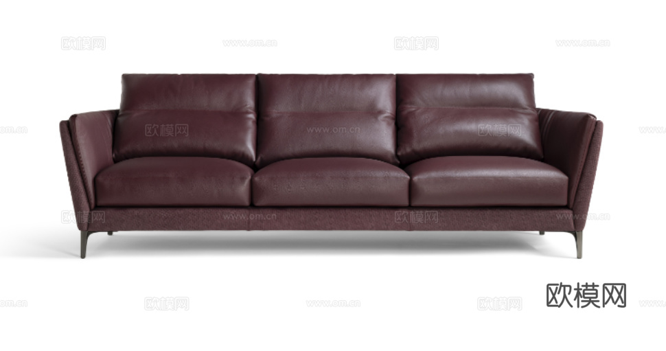 Poltrona Frau 意式三人沙发3d模型下载（渲染图3）
