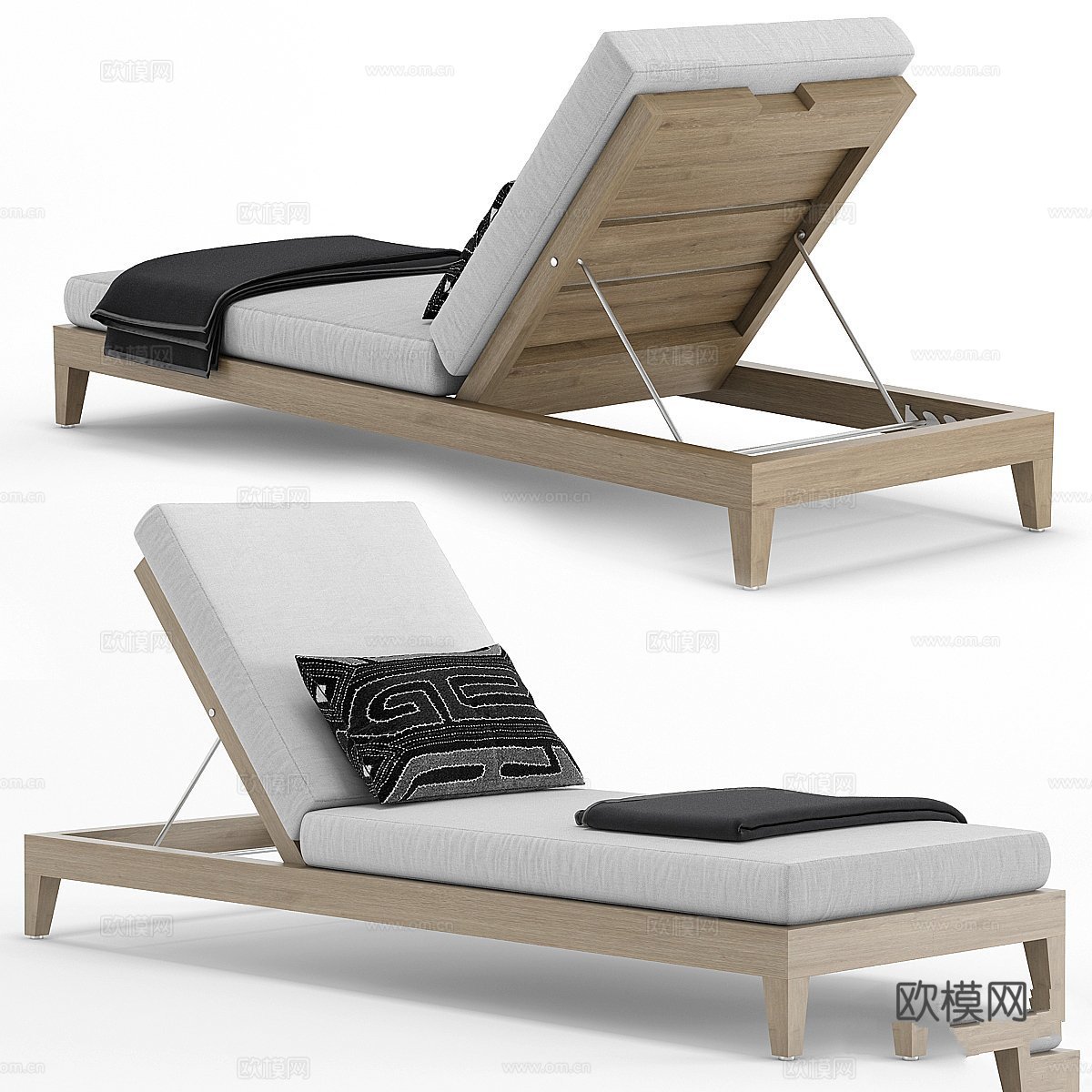 RH 户外 Baimain 躺椅3d模型