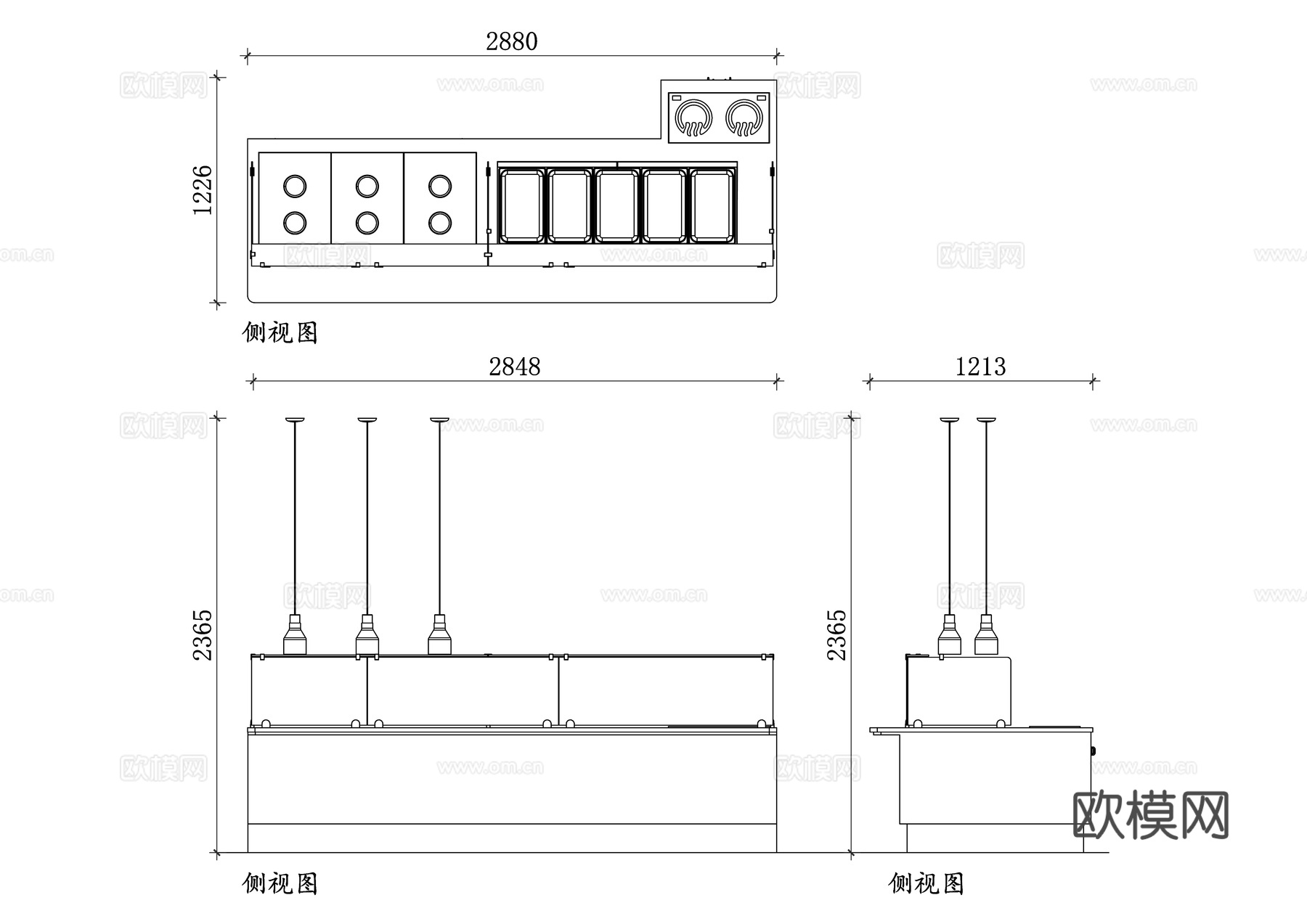 甜品店服务柜台 甜品展示柜 餐饮服务台 咖啡厅收银台 小吃店cad施工图cad施工图