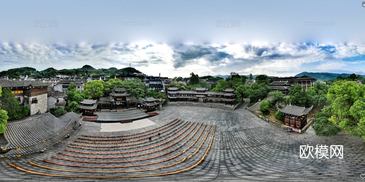 户外古建广场贴图