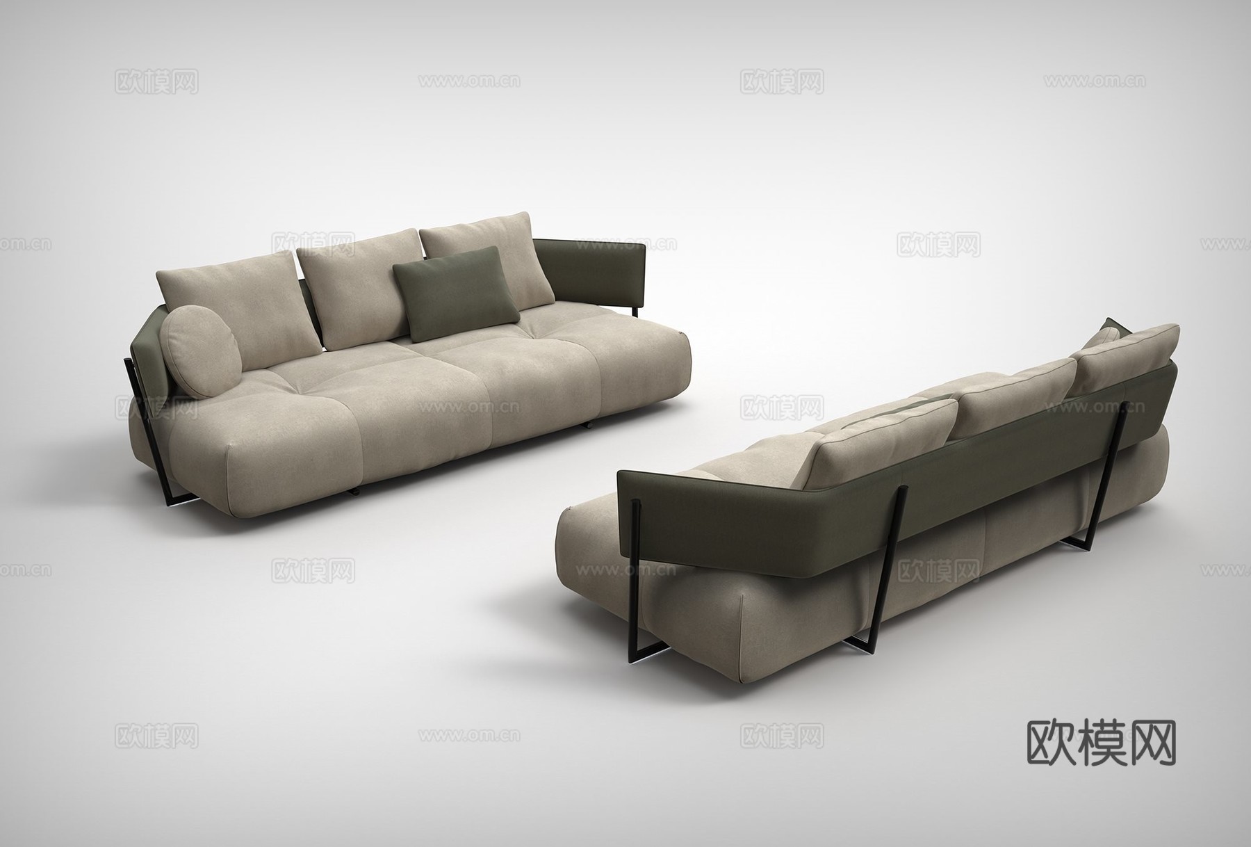 alberla 三人沙发3d模型下载（渲染图2）