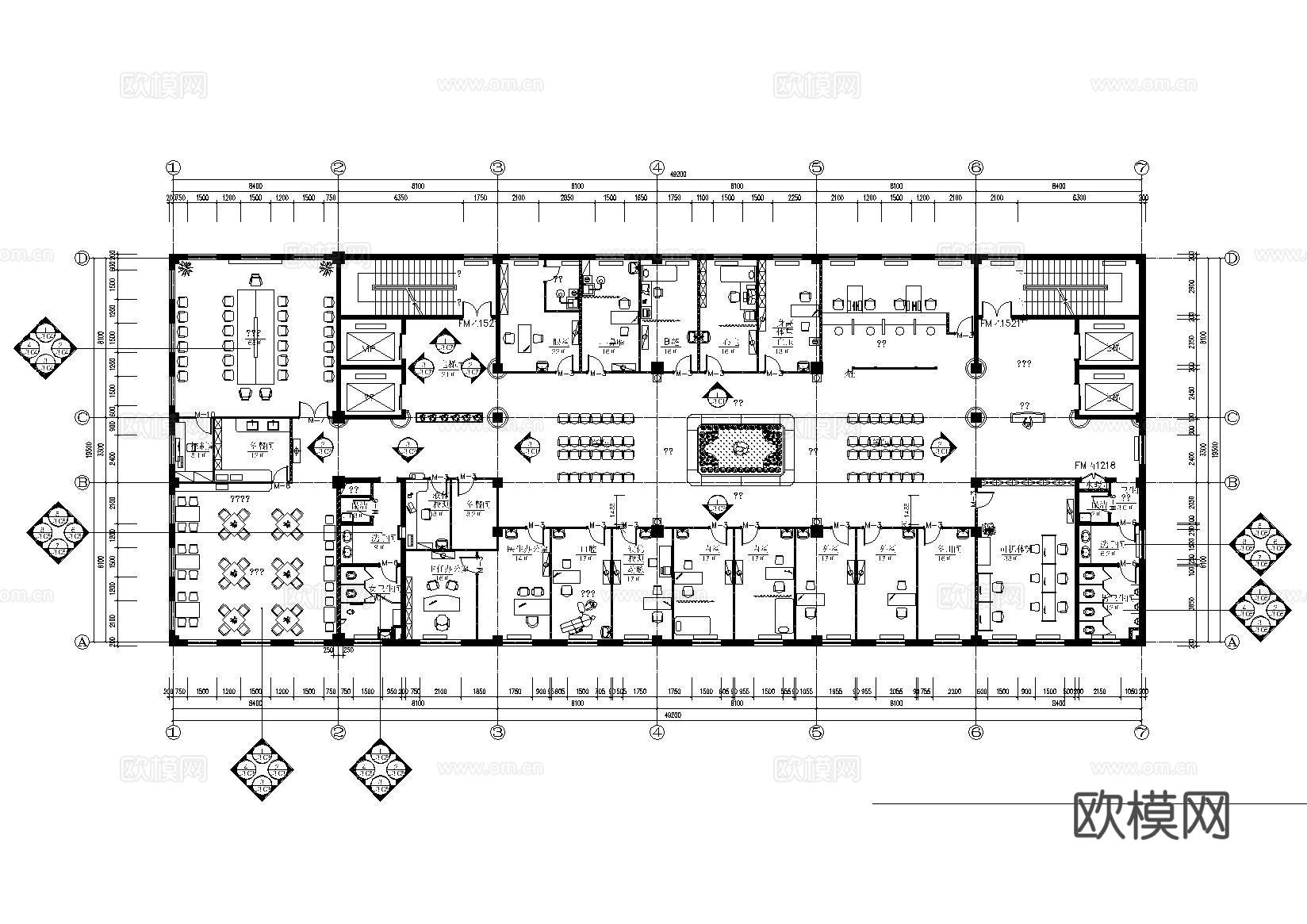 医院 体检中心施工图5000㎡cad施工图