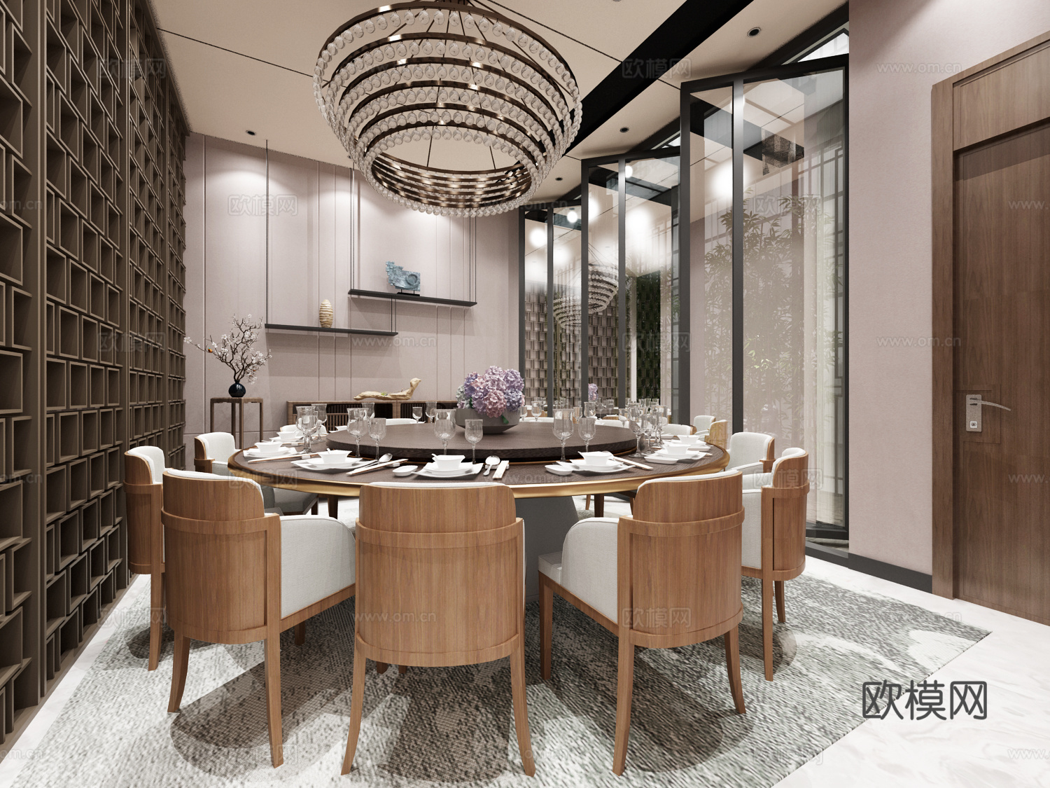 现代餐厅包间酒店包厢 酒店餐厅包间3d模型