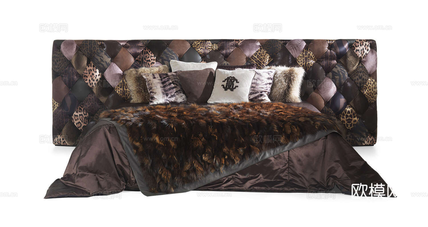 roberto canalll 简欧双人床3d模型下载（渲染图2）