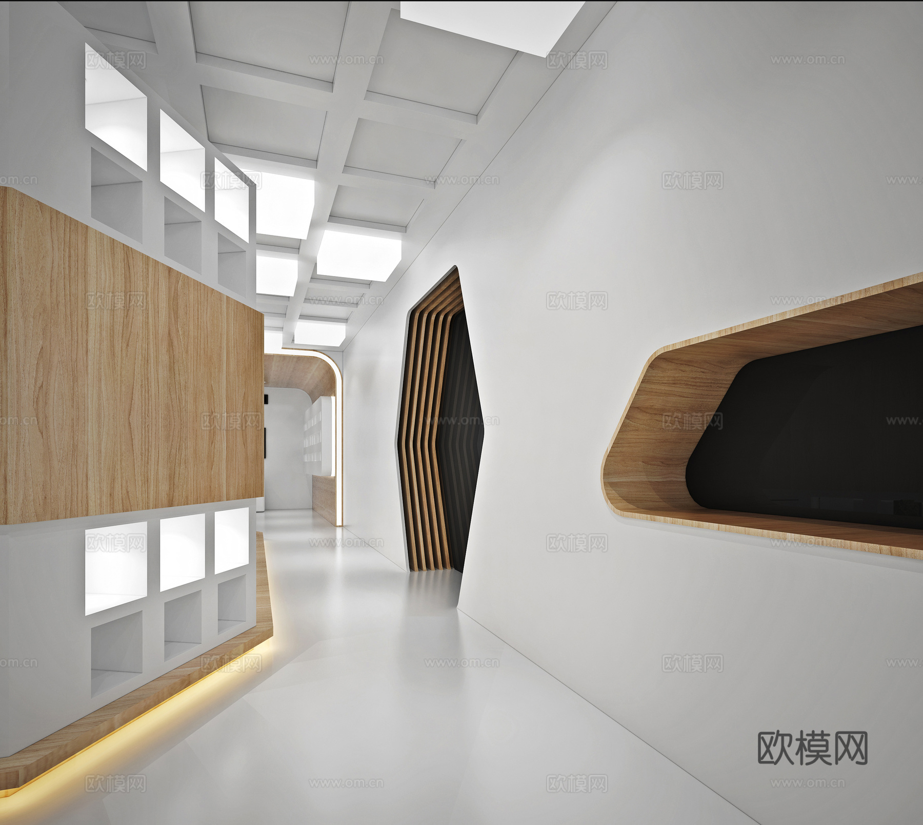 现代科技展厅 艺术展厅 纯白展厅 广告展厅3d模型