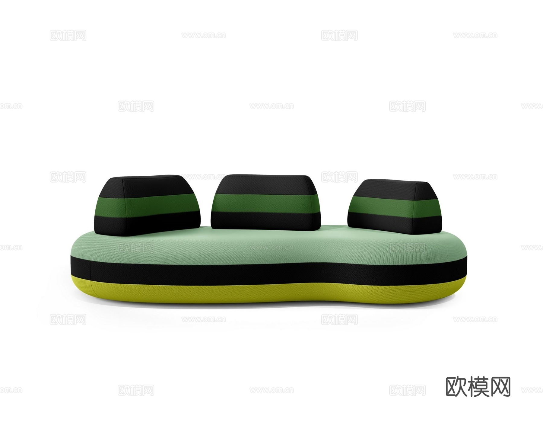 rochebobois 意式多人沙发3d模型下载（渲染图1）