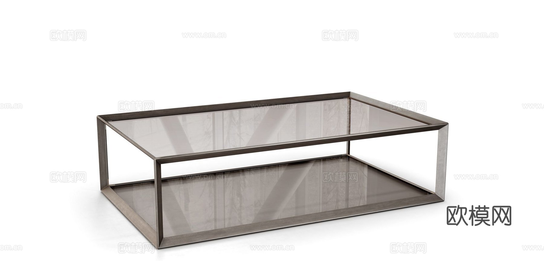 rochebobois 意式玻璃茶几3d模型下载（渲染图3）